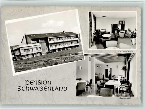 Bad Waldsee 1965 Pension Schwabenland, mit Innenansicht, gute Erhaltung AK