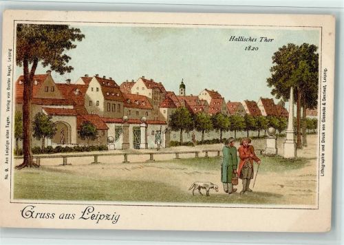 Leipzig 1900 Serie Nr. 9 Aus Leipzig alten Tagen - Hallisches Thor anno 1820, gute Erhaltung AK