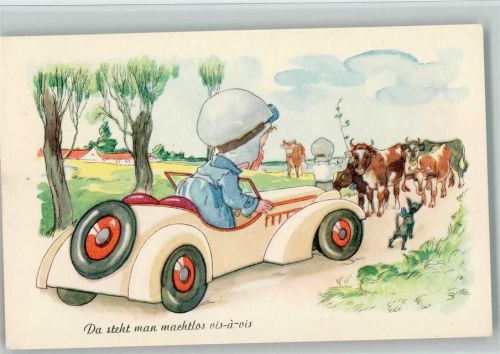 Humor - Auto kommt nicht weiter, Kühe auf dem Weg