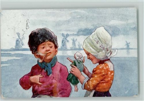 BKW Serie 725-3 Hollandkinder mit Pfeife und Puppe
