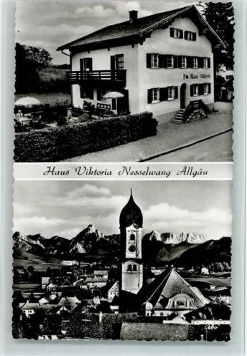 Nesselwang 1957 Pension Haus Viktoria , gute Erhaltung AK