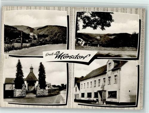 56290 W5449 Mörsdorf , Hunsrück 1970 Foto AK versch. ansichten, Lebensmittel Wendling, gute Erhaltung AK