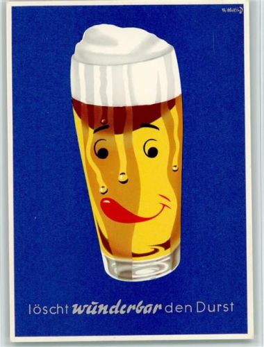 sign Thomas Abeking - löscht wunderbar den Durst - Biergläser mit Gesichter Bier