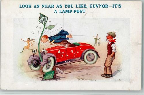 Humor - Auto-Crash , gute Erhaltung AK