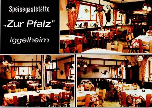 Böhl-Iggelheim Gaststätte Zur Pfalz Innenaufnahmen Gastraum 3-Bildaufnahme
