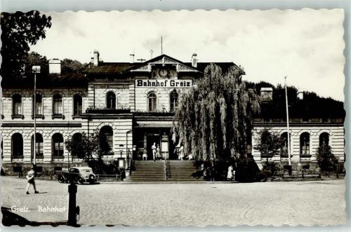 Greiz Greiz Bahnhof ca 1957 Foto AK