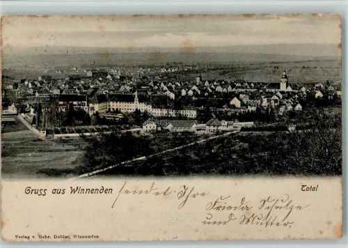 71364 W7057 Winnenden , Württ 1906 - Total - Verlag Dobler AK Stockflecken