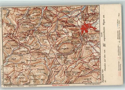 Friedrichroda 1905 Wander Postkarte Nr. 5 - Verlag Oertel