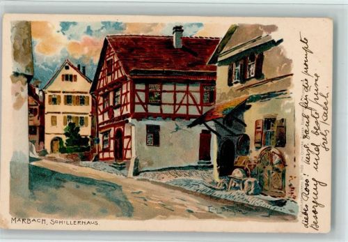 Marbach 1910 Künstlerkarte Nr. 1400 - Schillerhaus , gute Erhaltung AK