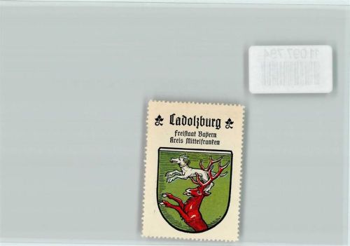 Cadolzburg Vignette Wappen Kaffee Hag ca 1920-1940 Hirsch Hund