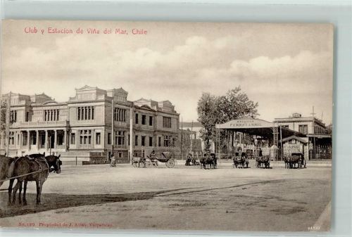 Vina del Mar - Club y Estacion Ferrocarril Bahnhof