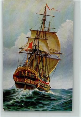 Karte Nr. 176 - Hamburger Konvoischiff - Segelschiff
