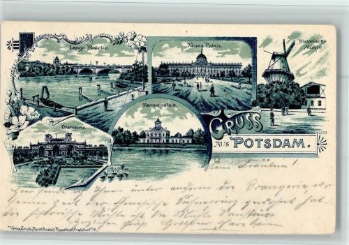 Potsdam 1904 Lange Brücke Neues Palais Histor. Mühle Marmorpalais Orangerie Mehrfachaufnahme