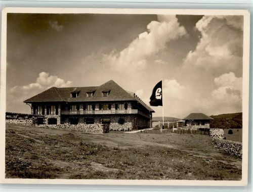 Katzenstein 1940 Burg Gasthof mit Hakenkreuzfahne AK WK II