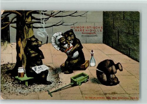 1906 Berner Bären - Sonntagsruhe AK
