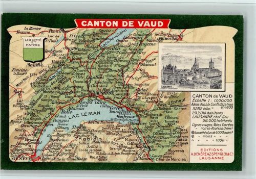 Lausanne Kanton de Vaud - Landkarte