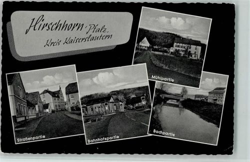 Hirschhorn Mühlpartie Ortsansicht Bahnhofspartie Am Bach 4-Bildaufnahme