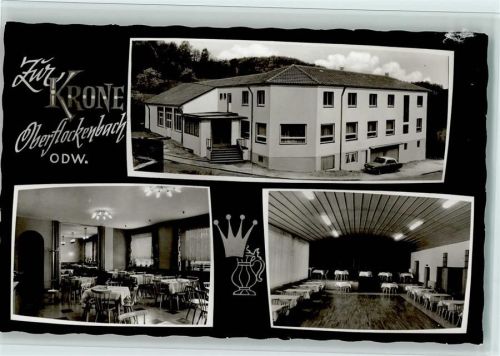69469 W6940 Oberflockenbach - Gasthaus Zur Krone Innenaufnahmen Gastraum Saal 3-Bildaufnahme