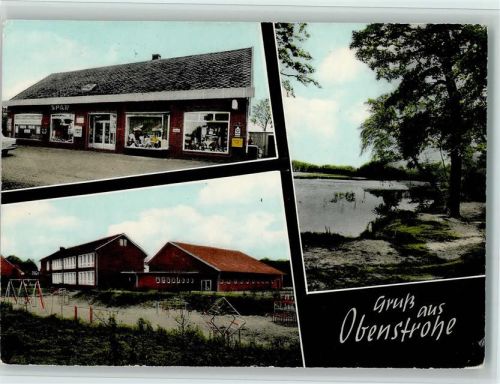 Obenstrohe 1970 Schule, SPAR-Laden , gute Erhaltung AK