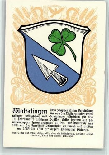 Waltalingen Serie XX Nr. 100 - Zürche Gemeindewappen , sehr gute Erhaltung