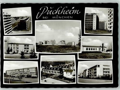 82178 W8039 Puchheim , Oberbay - Ortsansichten Siedlung Hochhäuser Mehrfachaufnahme
