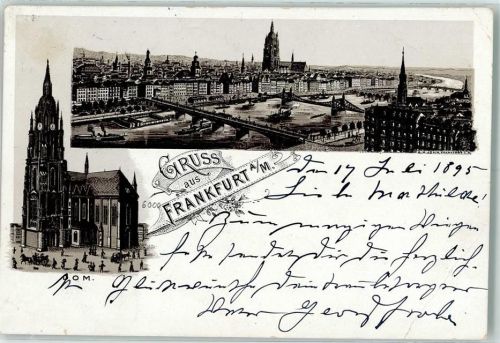 Frankfurt 1895 Vorläufer Druck 1890-1895 , Lithographie Dom