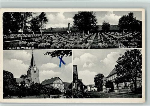 Breuna Soldaten-Friedhof Kirche Fachwerkhaus 3-Bildaufnahme