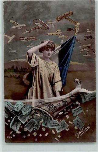 Fotomontage Yolande - Aviatik militaire - Flugzeuge Militär Frankreich