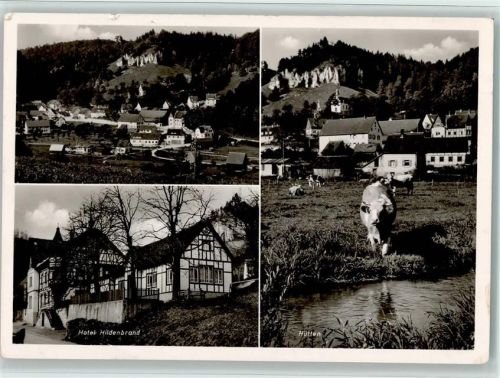 Schelklingen 1960 Hütten - Gasthaus Pension "Hildenbrand", gute Erhaltung AK