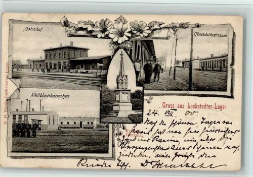 Lockstedt 1900 Bahnhof, Wellblechbaracken, Gravelottstraße, Lockstedter Lager , AK