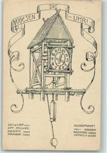 1916 Die Vogesen Uhr, Entwurf von Kaspar Färber