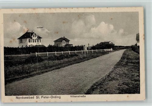 Sankt Peter-Ording 1930 Villenstraße - AK Stockflecken