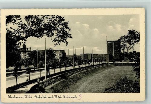 46045 W4200 Oberhausen , Rheinl - Bahnhof und Hotel Ruhrland