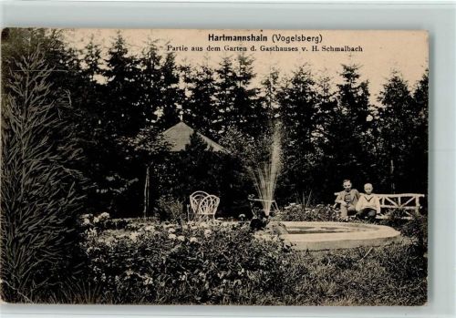 Hartmannshain 1929 Garten des Gasthauses von Schmalbach AK