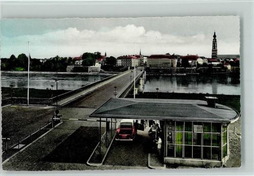 Simbach 1960 Blick nach Braunau - Grenzhhaus