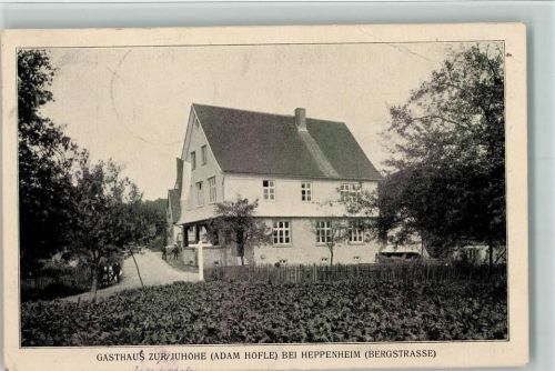64646 W6148 Heppenheim (Bergstraße) 1923 Gebrauchsspuren Gasthaus zur Juhöhe , Eckknick
