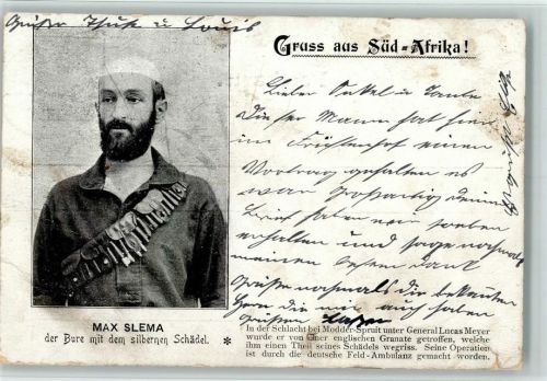 1901 Süd-Afrika - Max Slema der Bure mit dem silbernen Schädel - fleckig