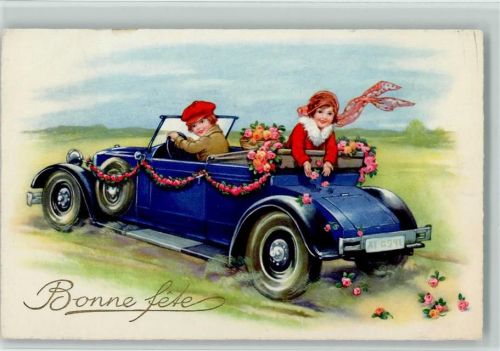 1932 Verlag Meissner & Buch 3394 - Bonne Fete - Kinder im Auto AK