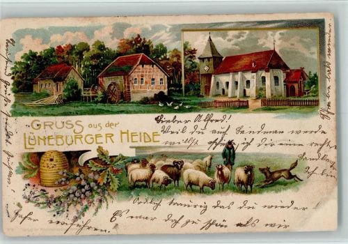 Bad Bevensen 1904 Bienenkorb, Sägemühle, Kiche , Schäfer AK