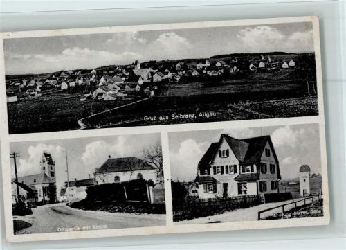 Seibranz 1955 Straße mit Kirche, Lebensmittelhandlung , gute Erhaltung
