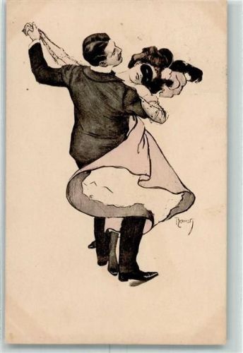 1907 Serie I Nr. 3 sign. Reznicek Jugendstil Tanz Erotik AK