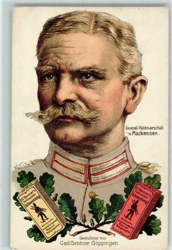 Göppingen General-Feldmarschall v. Mackensen Gewidmet con Carl Gentner Werbung Seifenpulver Schneekönig Nr. 9
