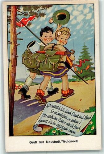 Neustadt Paar Wandern Rucksack Hut