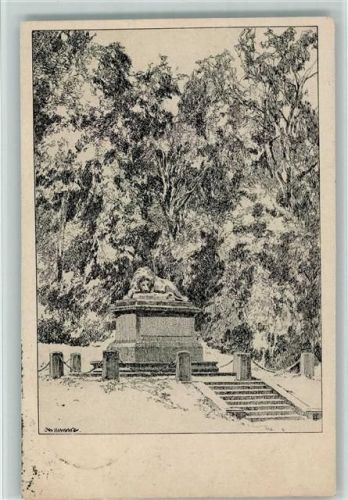 Kassel Denkmal in der Au Federzeichnung sign. Otto Ubbelohde