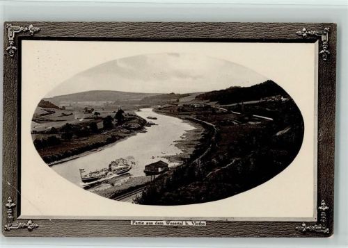 Vlotho 1914 Partie aus dem Wesertal Prägedruck