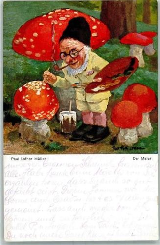 1928 Zwerg Pilz "Der Maler" AK