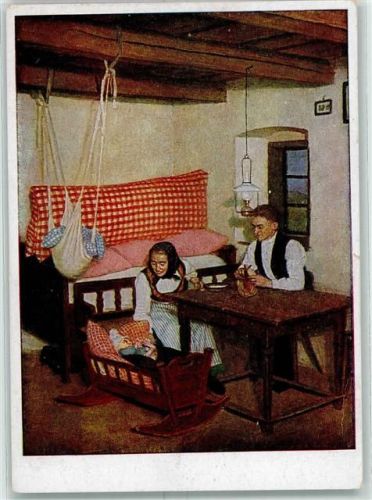 P. 13 R. 2 Nr. 5 Banater Schwaben sign. Retzlaff Bauernstube in Wolfsberg