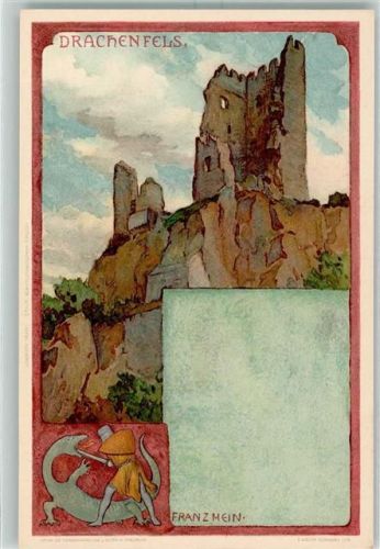 Drachenfels 1899 sign. Franz Hein Velten Verlag Nr. 142 AK