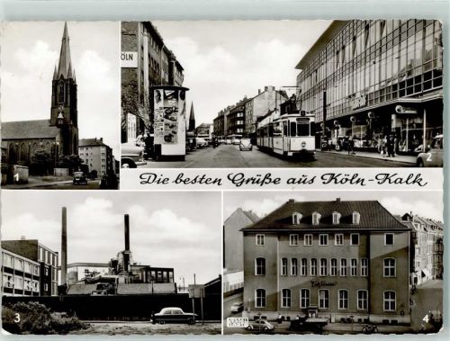 50667 W5000 Köln Kalk 802 - Straßenbahn Litfaßsäule St. Josef Kirche Chemische Fabrik Hauptstraße Postamt