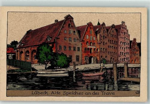Lübeck Alte Speicher an der Trave sign